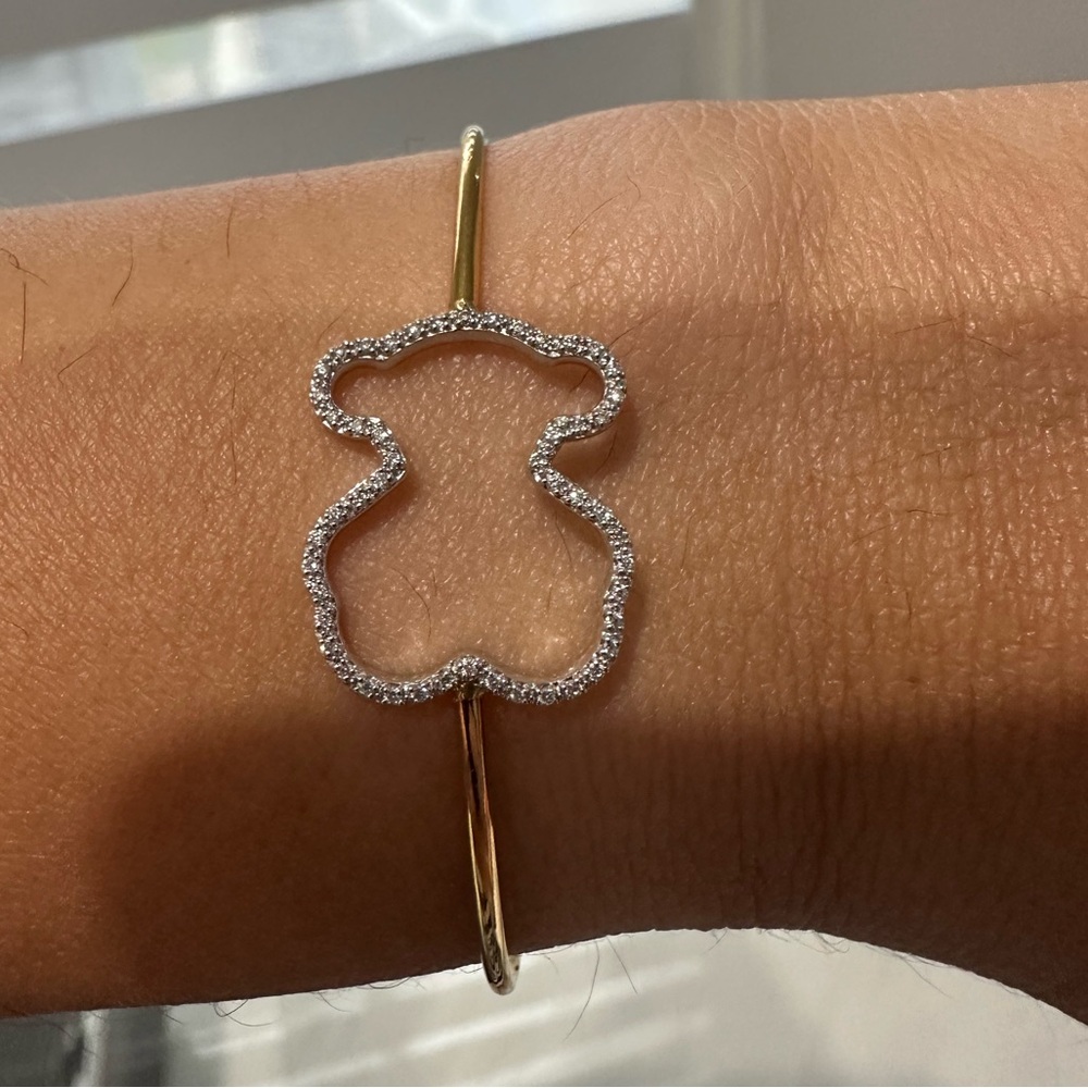Gold and Silver Bear Outline Bracelet